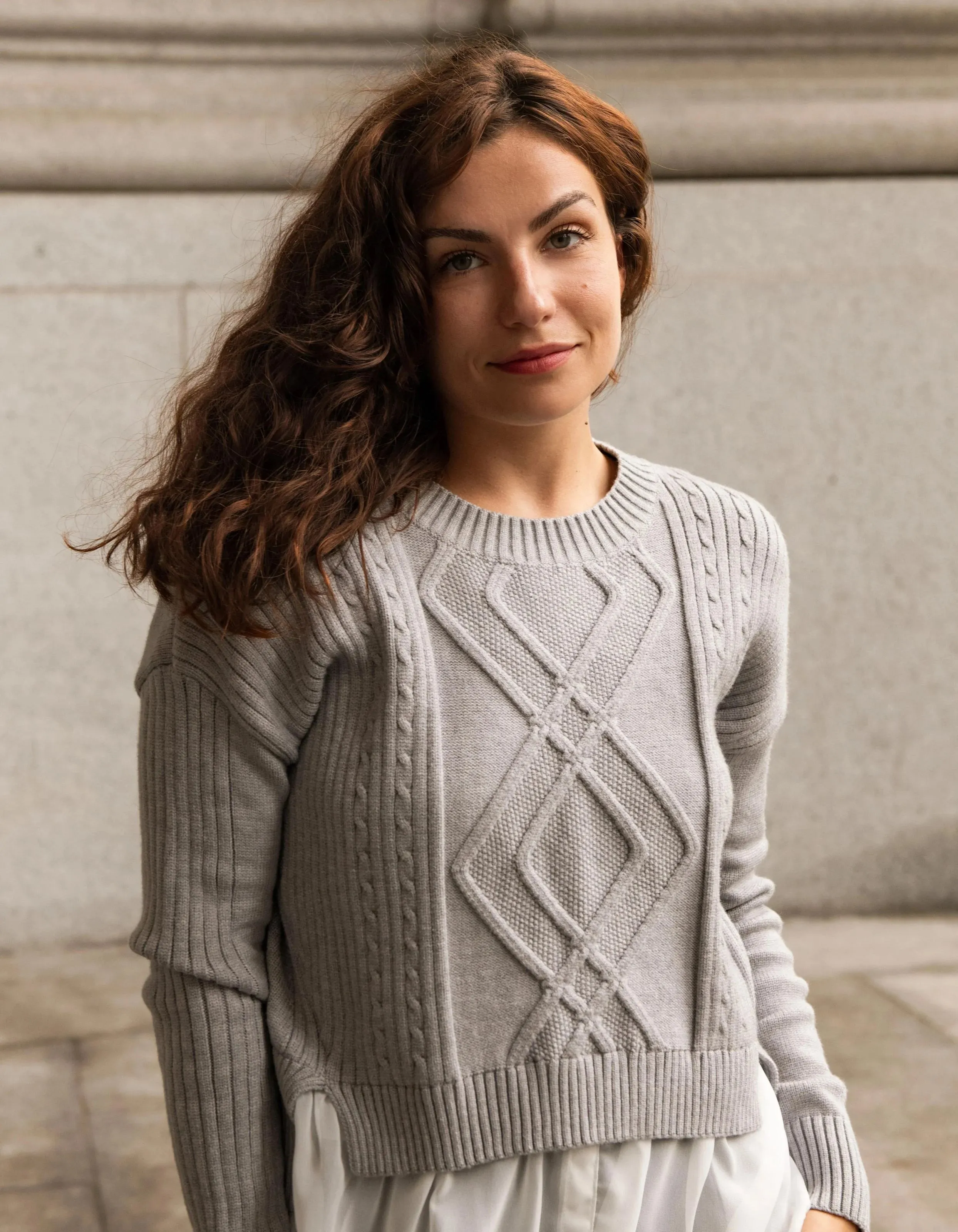 Ophelia Faux Layer Knit Sweater Pullover Chic Elegant