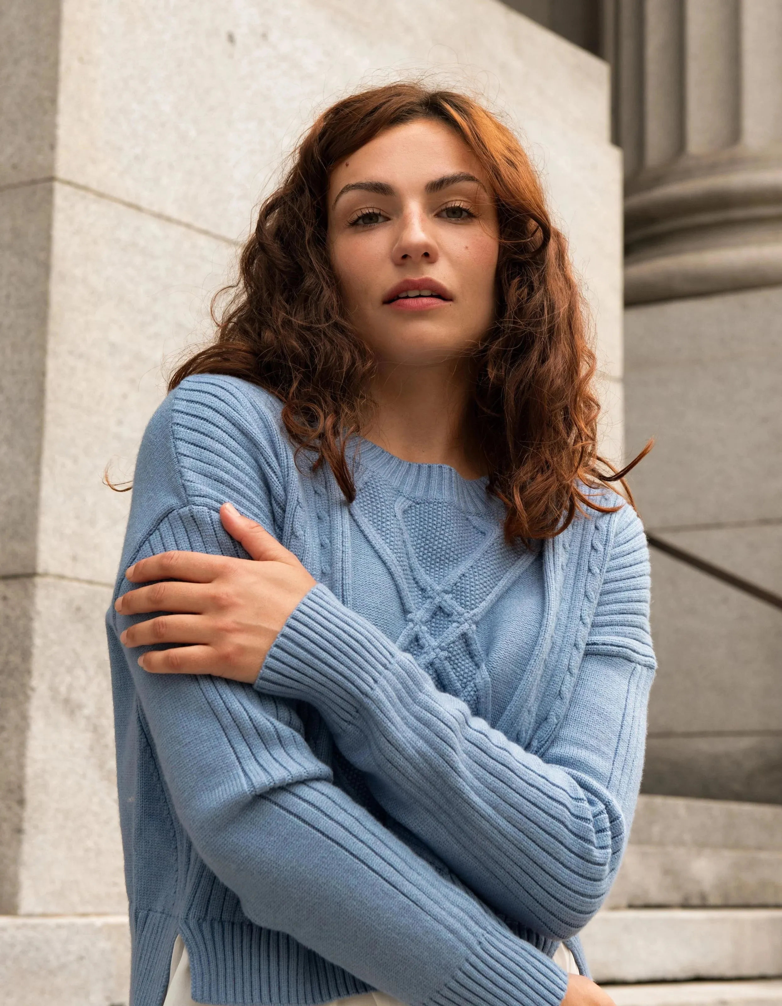 Ophelia Faux Layer Knit Sweater Pullover Chic Elegant