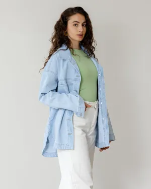 Oversized Denim Shirt in Blue