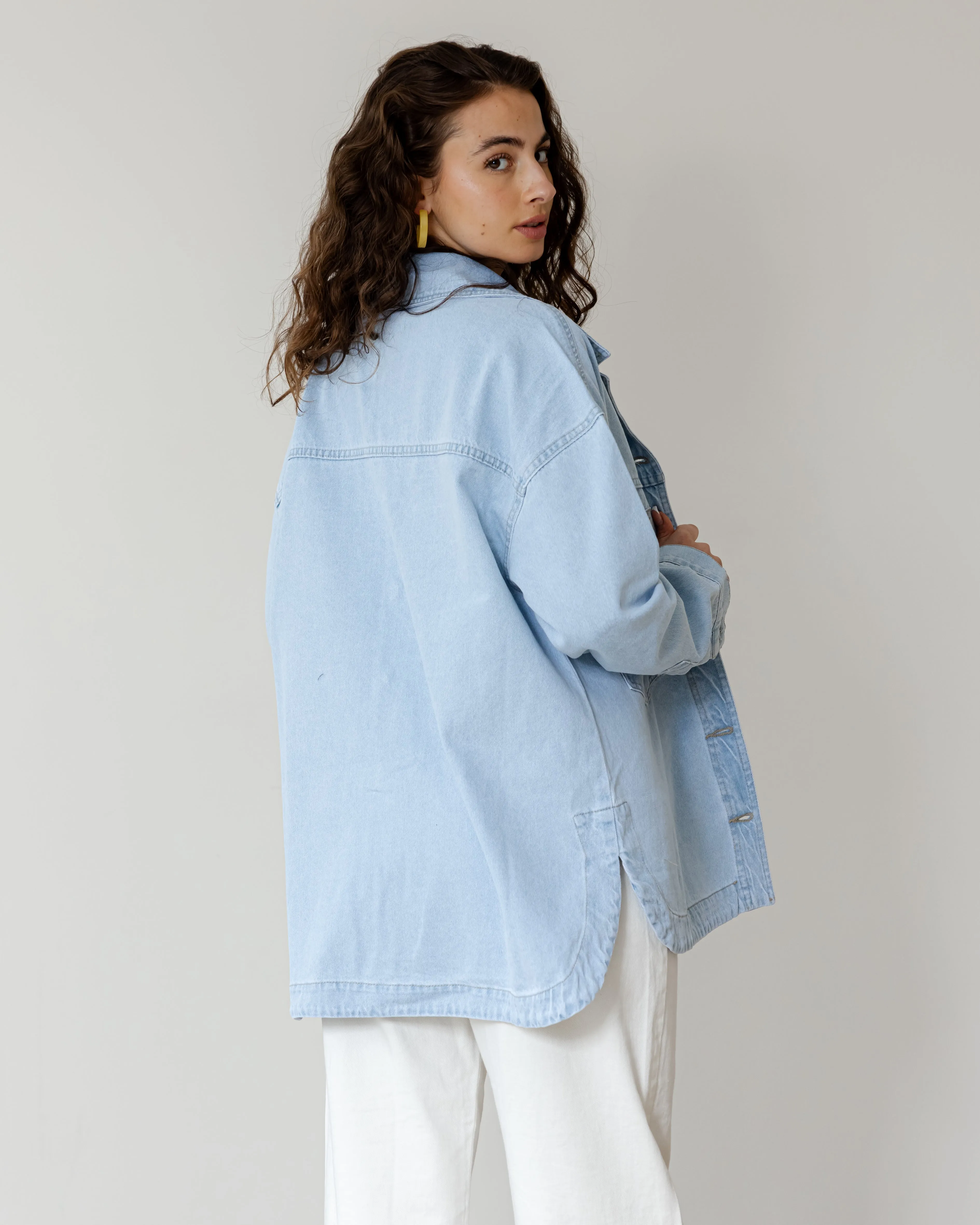 Oversized Denim Shirt in Blue
