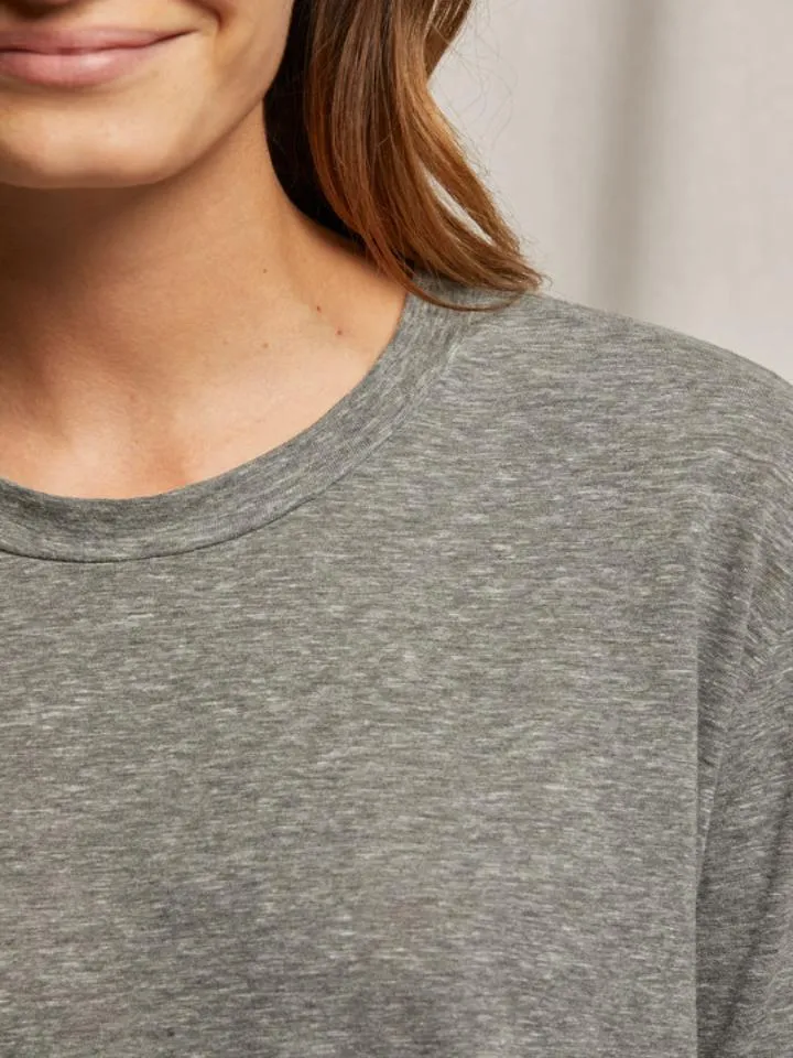 perfectwhitetee - Axel Long Sleeve Boxy Tee - Heather Grey