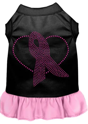 Pink Ribbon Rhinestone Dress Black With Light Pink Xs