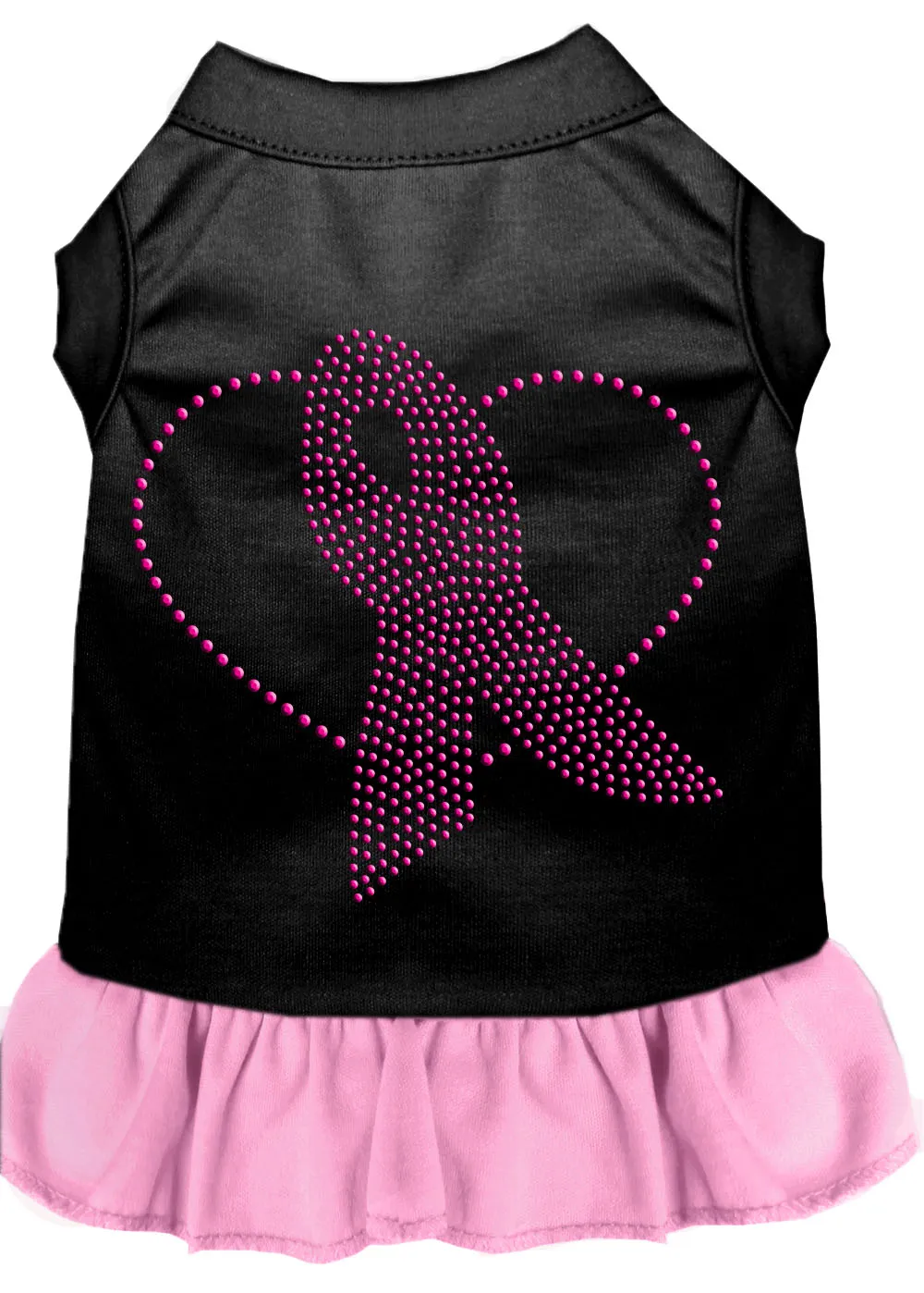 Pink Ribbon Rhinestone Dress Black With Light Pink Xs