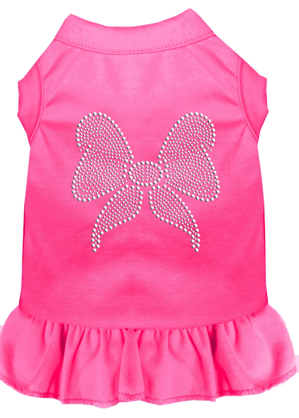 Rhinestone Bow Dress Bright Pink Xxxl