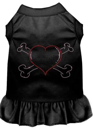 Rhinestone Heart And Crossbones Dress Black 4x