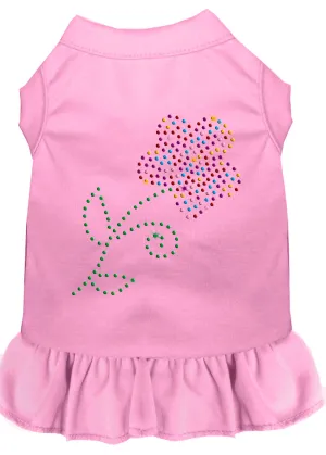Rhinestone Multi Flower Dress Light Pink Xs