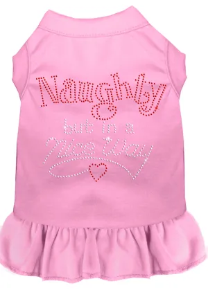 Rhinestone Naughty But In A Nice Way Dress Light Pink Xs