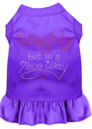 Rhinestone Naughty But In A Nice Way Dress Purple Xs