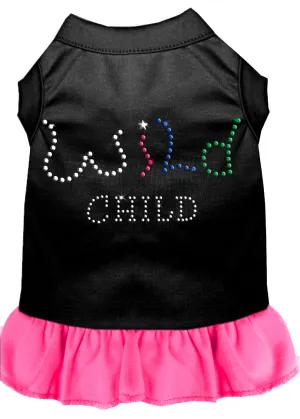 Rhinestone Wild Child Dress Black With Bright Pink Xl