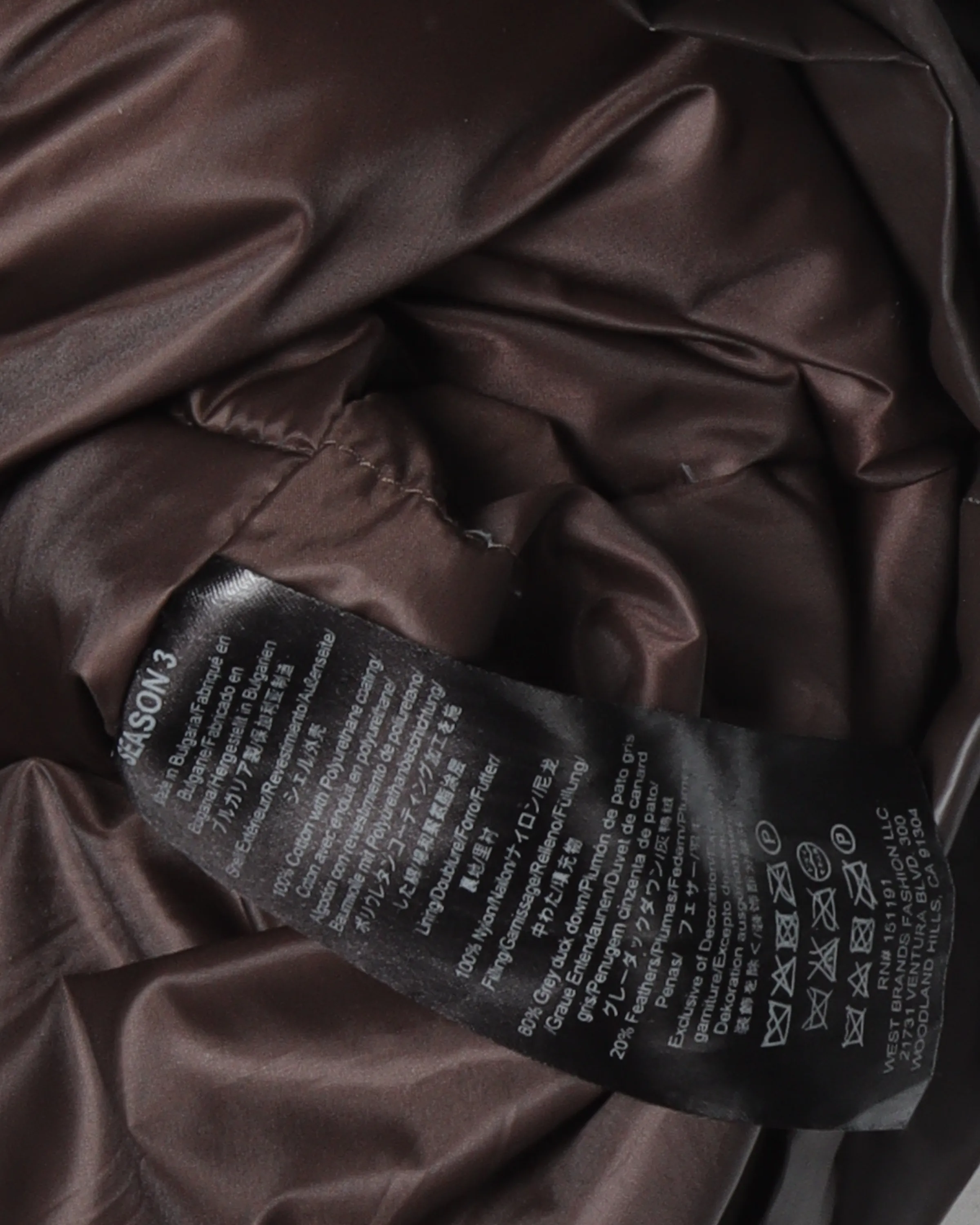 Season 3 Nylon Down Puffer Jacket