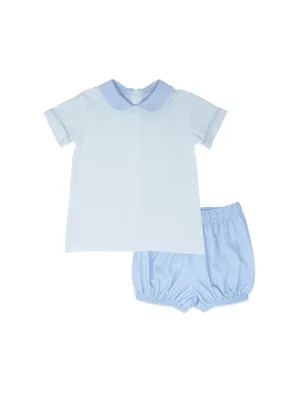 Sibley Bloomer/Shorts Set - Blue Mini Gingham