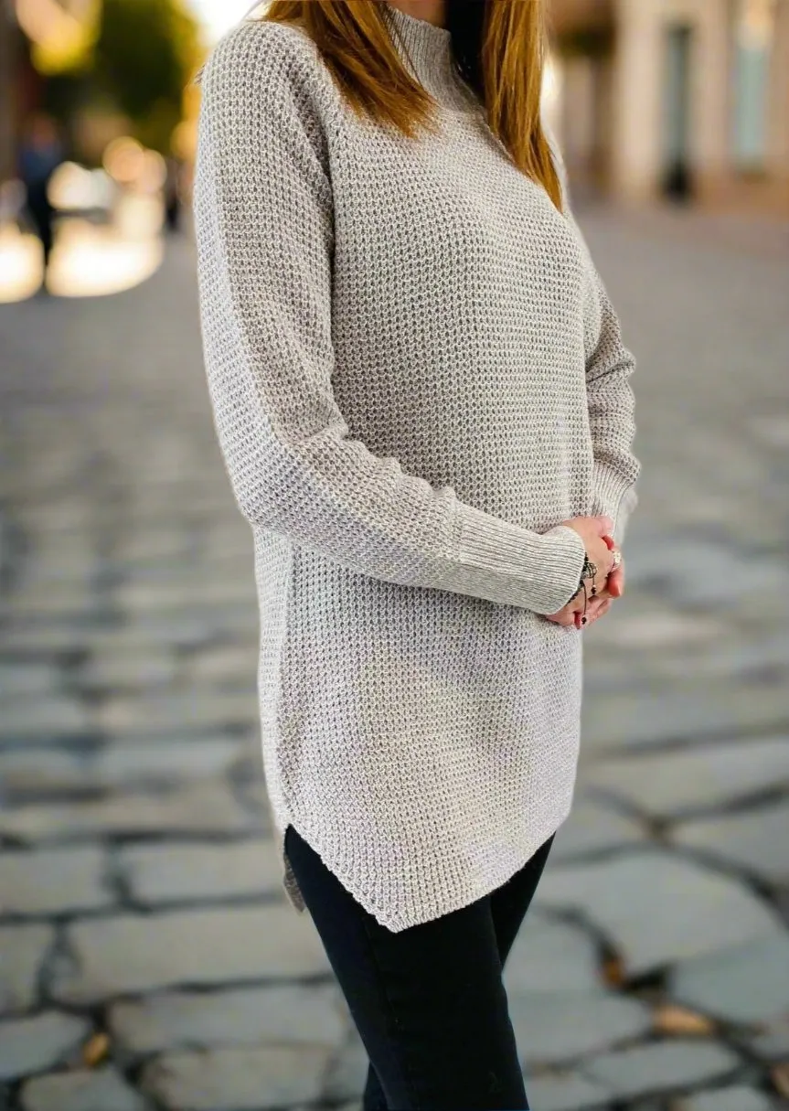 SILVER SWIRL KNIT SWEATER