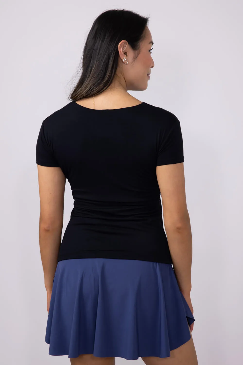 Simply Southern Double Layer T-Shirt for Women in Black | PP-0125-TEE-DBLYR-BLACK