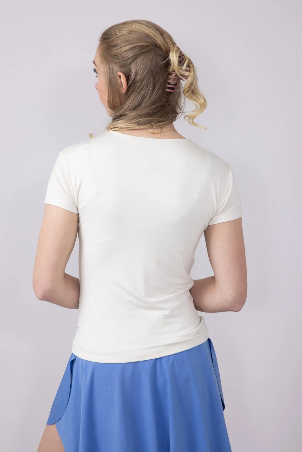Simply Southern Double Layer T-Shirt for Women in White | PP-0125-TEE-DBLYR-PEARL
