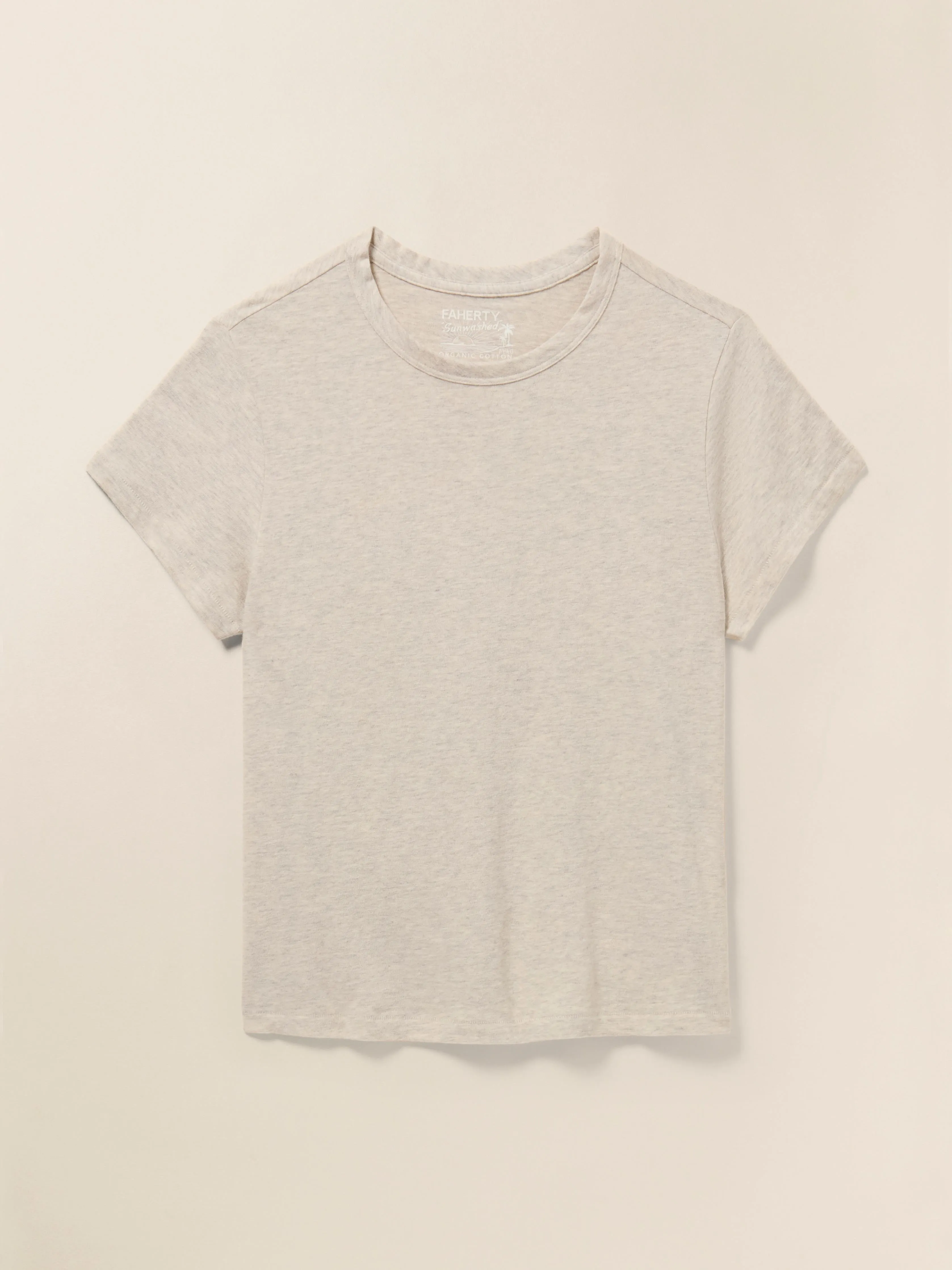 Sunwashed Regenerative Cotton Essential Tee - Island Dune Heather