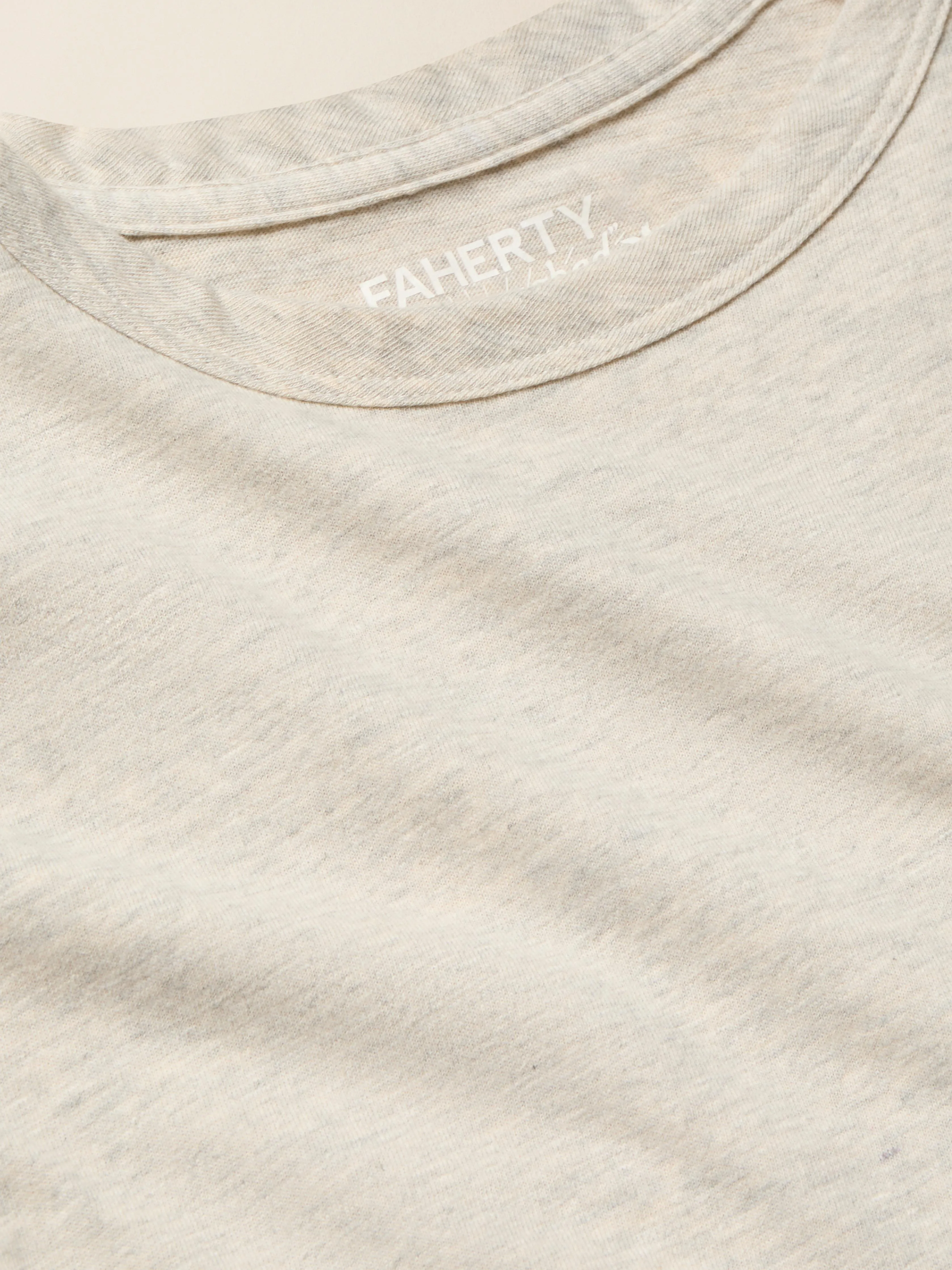Sunwashed Regenerative Cotton Essential Tee - Island Dune Heather