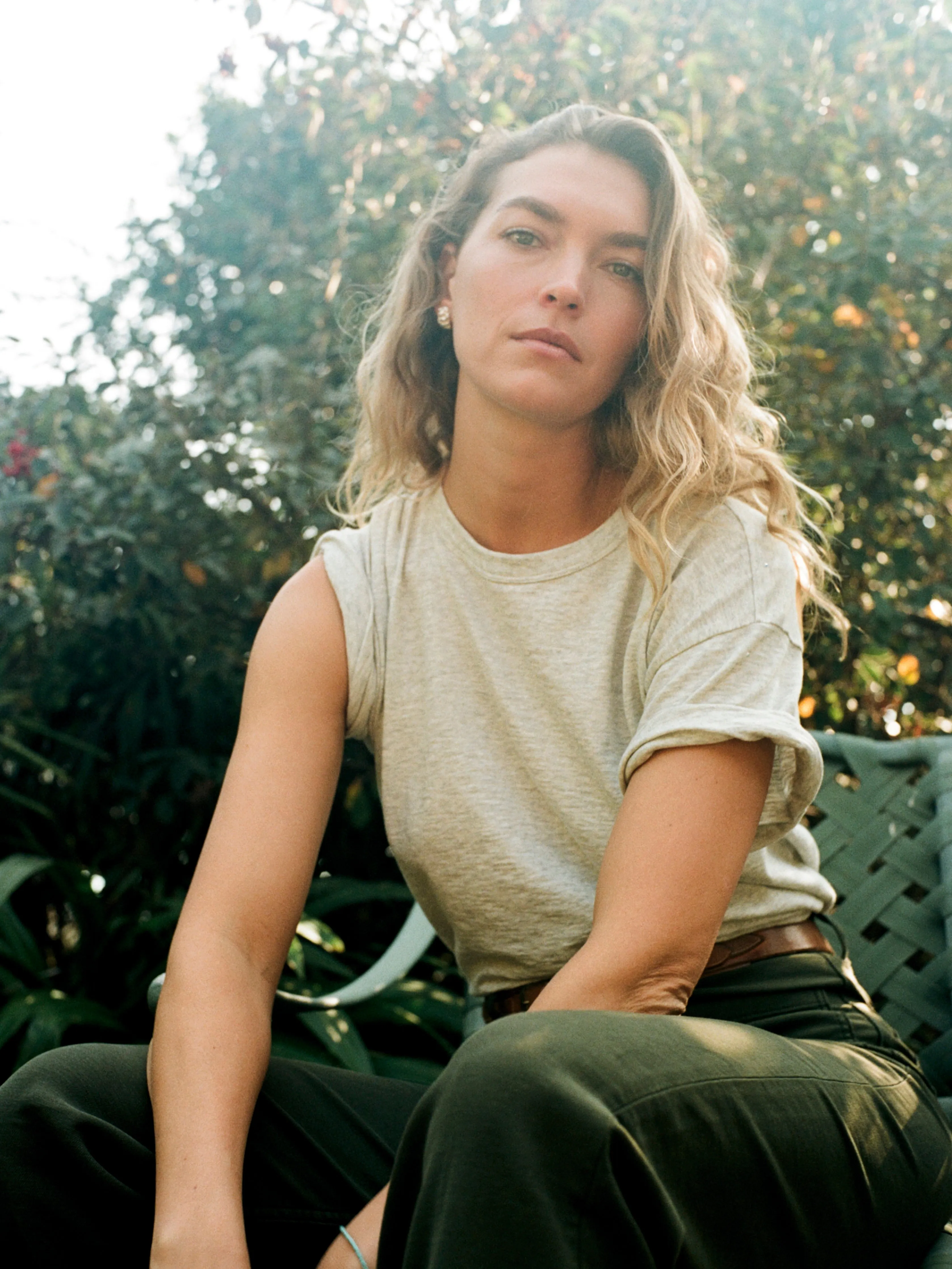 Sunwashed Regenerative Cotton Essential Tee - Island Dune Heather