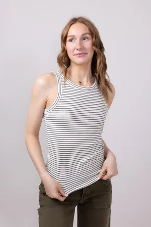 Thread & Supply Edlin Stripe Tank Top for Women in Cream/Black | T2338BRTS-CREAMBLACK