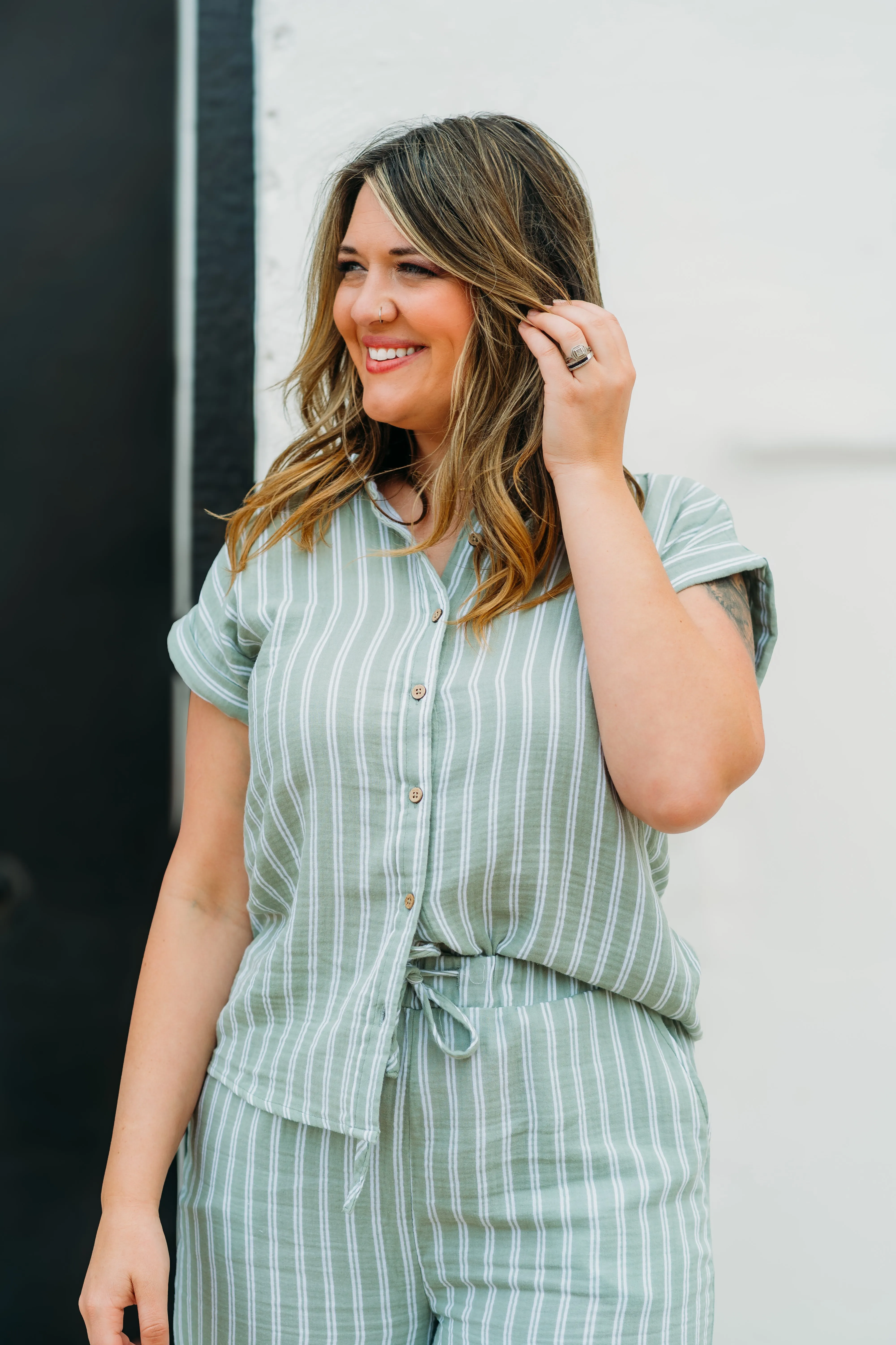 Thread & Supply: Verna Shirt in Sage White