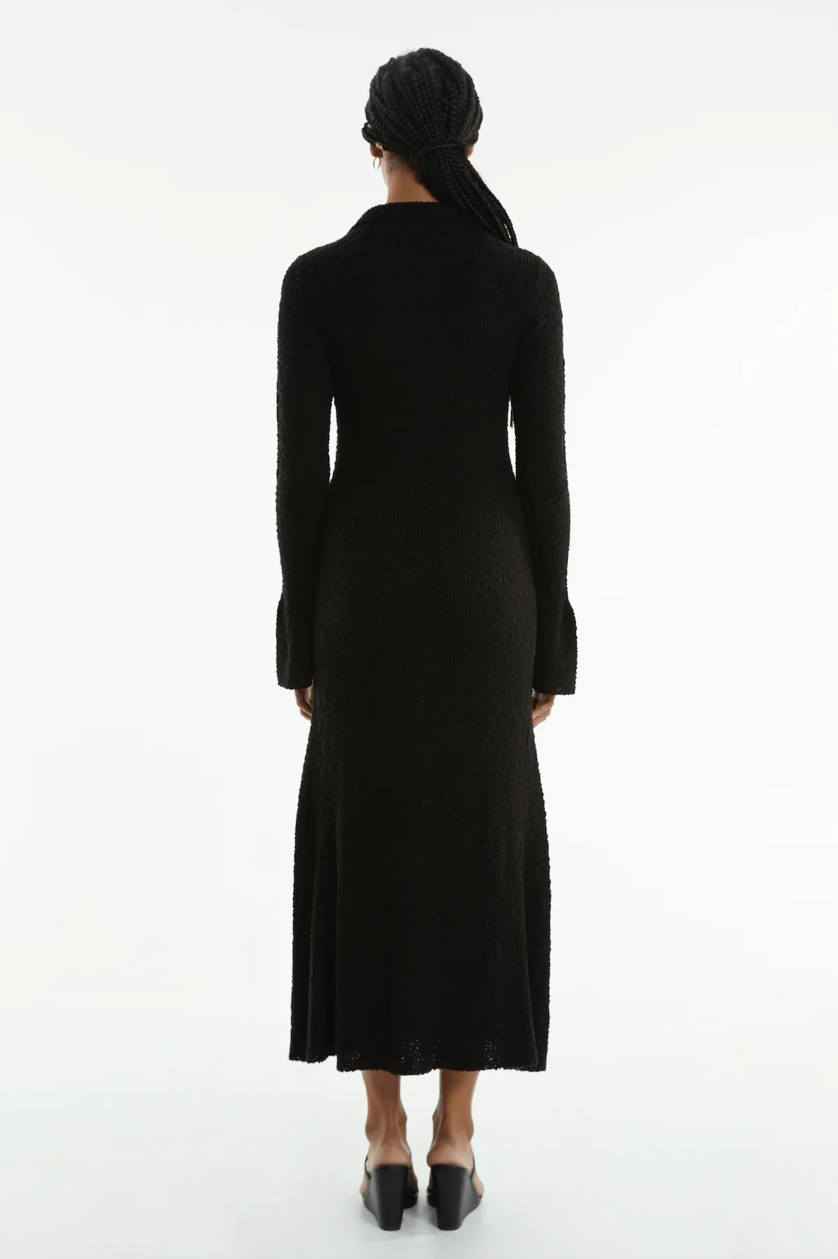 UNBOUND KNIT SHIRT DRESS | BLACK