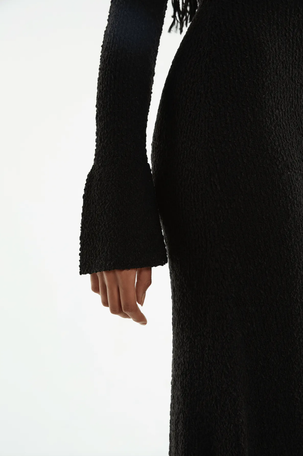 UNBOUND KNIT SHIRT DRESS | BLACK
