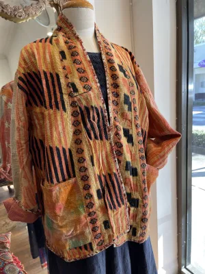 Vintage Kantha Jacket Short - TIGER STRIPE