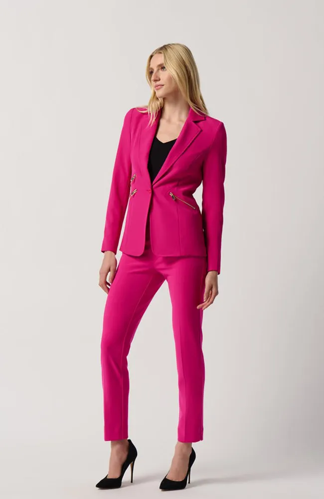 Woven Blazer Zippered Pockets