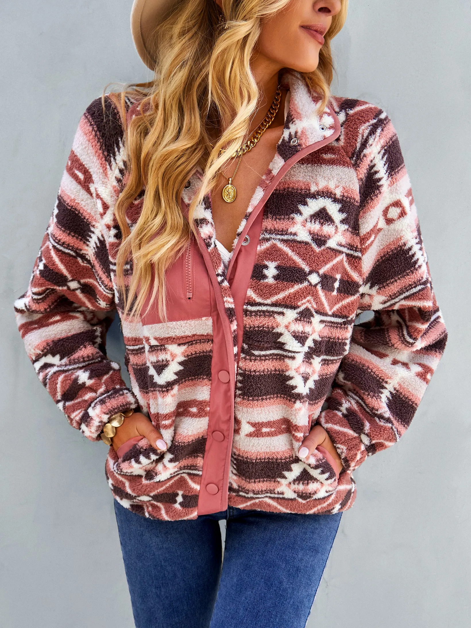 YESFASHION Christmas Coats Furry Temperament Warm Jacket