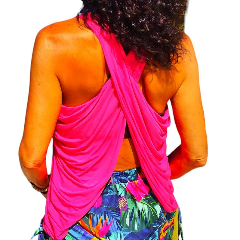 YOGAZ Eco-Friendly Modal BOW Tank Top Pink