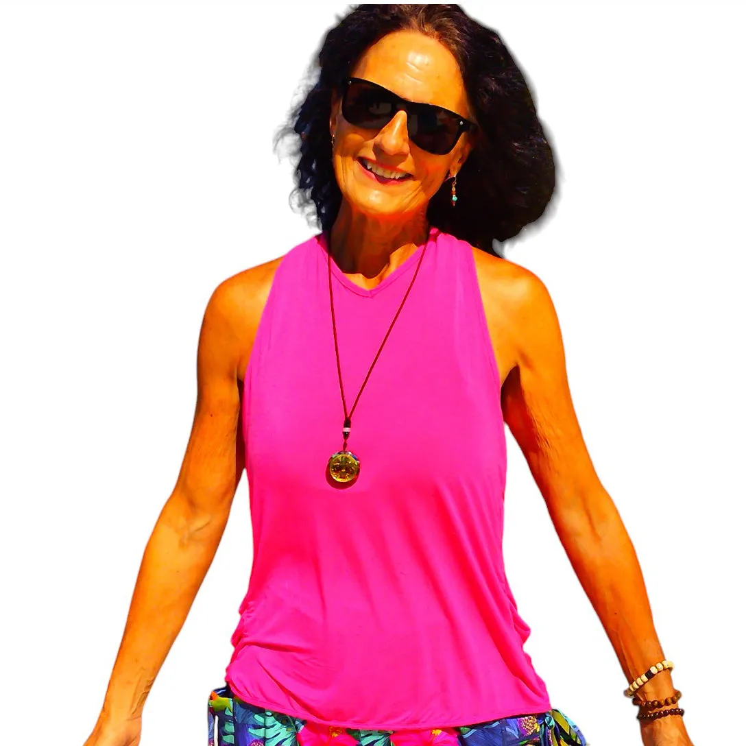 YOGAZ Eco-Friendly Modal BOW Tank Top Pink