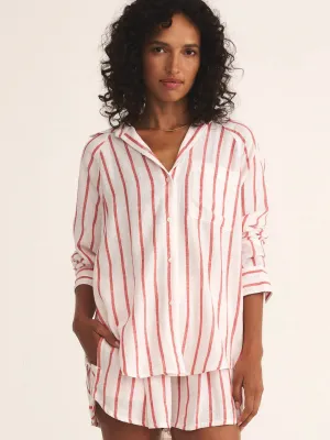 ZSupply The Perfect Linen Top - Cabana Red