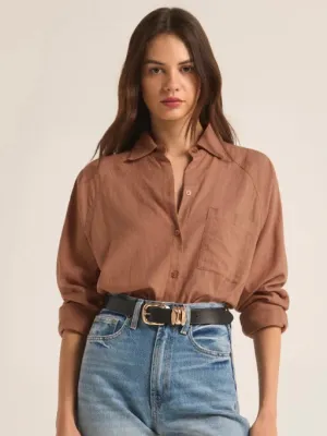 ZSupply The Perfect Linen Top - Mocha Mousse